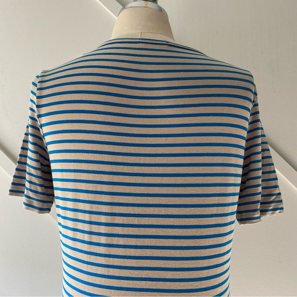 Max Mara Tan and BlueStripe Short Sleeve Shirt - M (fits small) - Picture 9 of 14